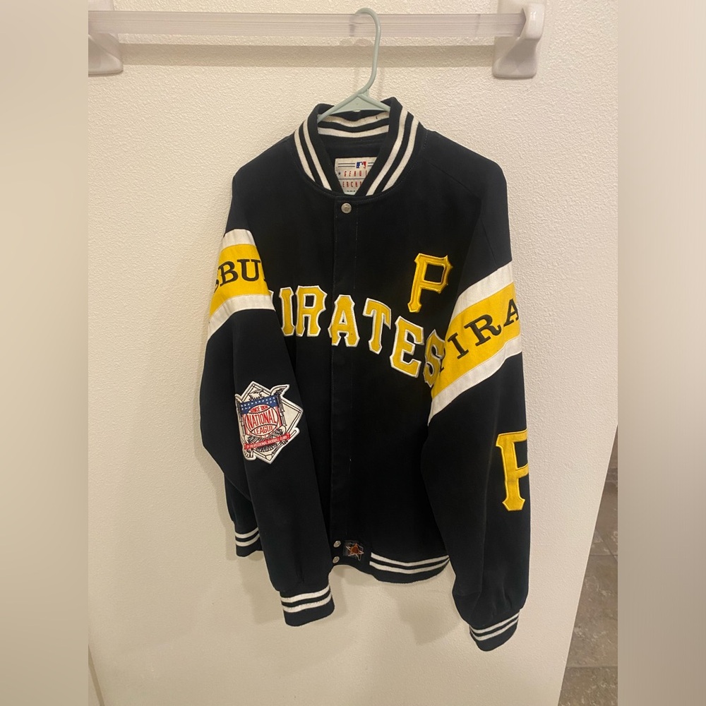 JH Design Black Vintage Pittsburgh Pirates Jacket Size X-LARGE